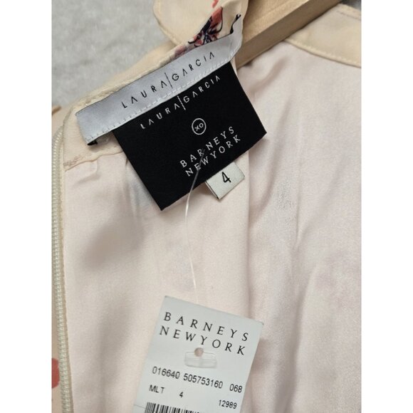 Laura Garcia Collection Floral Silk Blouse Womens 4 Barneys NY Top Cottagecore - Picture 5 of 6